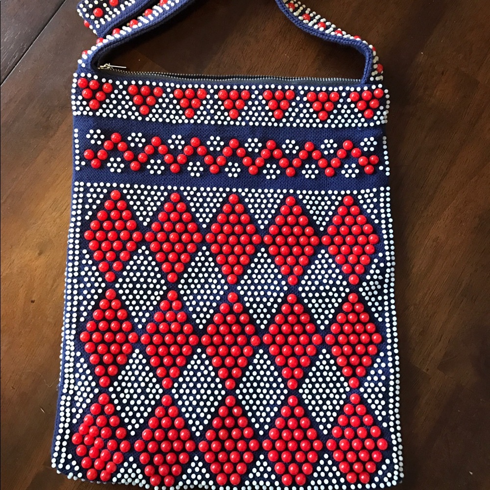 Vintage beaded boho hippie bag